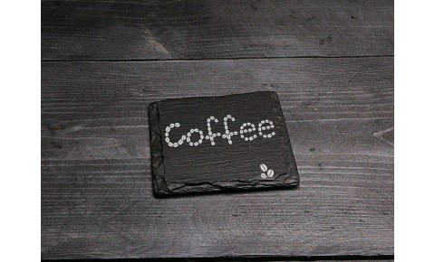 Square Welsh Slate Coaster - 'Coffee'